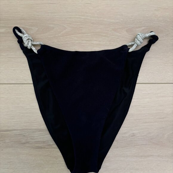 JONATHAN SIMKHAI Darien Diamante Strap Crystal Knot Tie Bikini Bottom - Picture 2 of 4